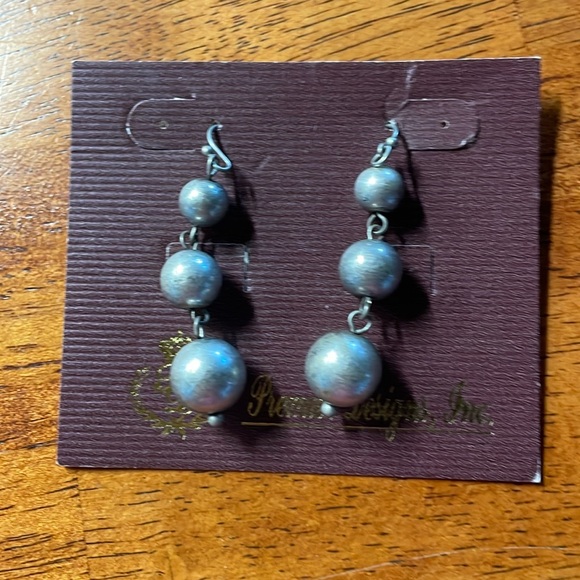 Never worn Premier Designs fishhook matte silver beaded earrings. - Picture 1 of 2